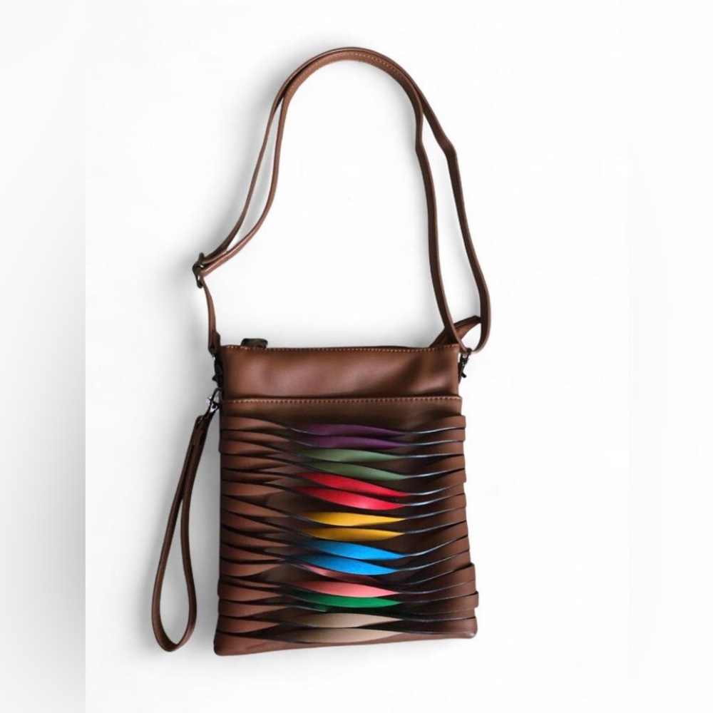 Mellow World Bowie Rainbow Twisted Front Brown Convertible Mini Bag